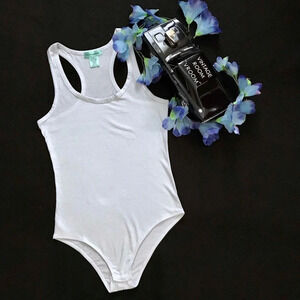Diva Appared NWOT White Sleeveless Bodysuit Juniors/Women M